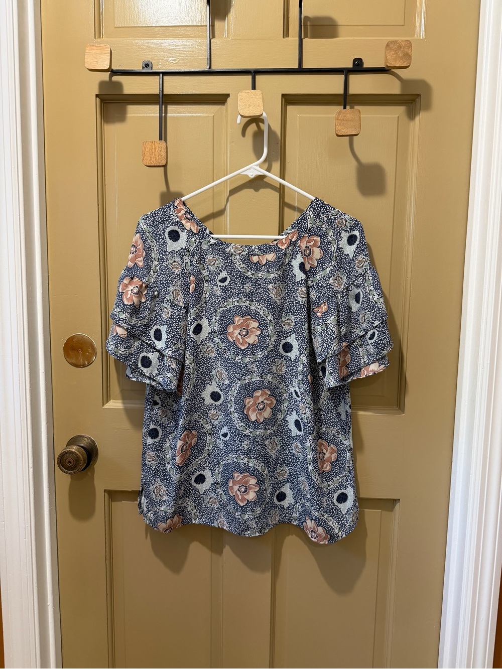 LOFT floral blouse with bow detail
